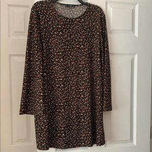 Mango Black and Orange Floral Mini Dress